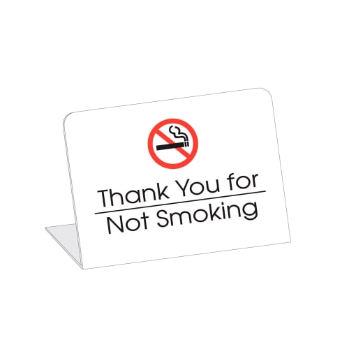 Sign - Thank You for Not Smoking Easel, 4X3, White/Red & Black Print